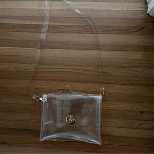Clear Bag with Turn Lock Closure Women's Cross Body Handbags Stadium Approved